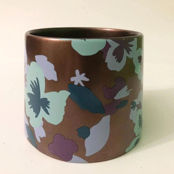 2020 Starbucks Coffee Mug Brown Bronze Copper Tone Floral Coffee Mug 14 oz - Picture 3 of 11